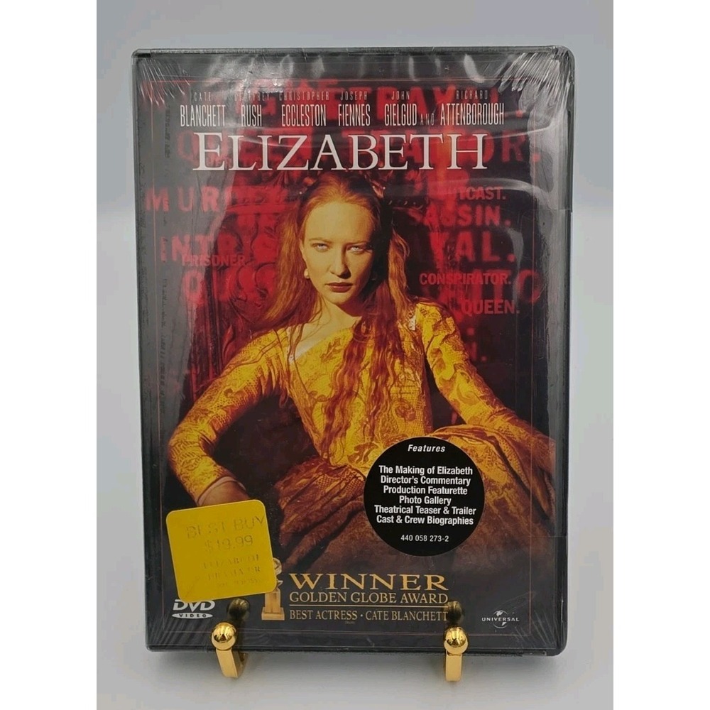 Elizabeth DVD 2002 Cate Blanchett Geoffrey Rush Historical Drama Rated R New